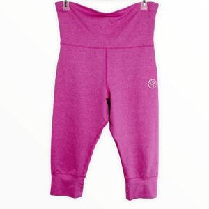 Women’s High Waisted Pink Zumba Works Capris Leggings, Size Large, Drawstring